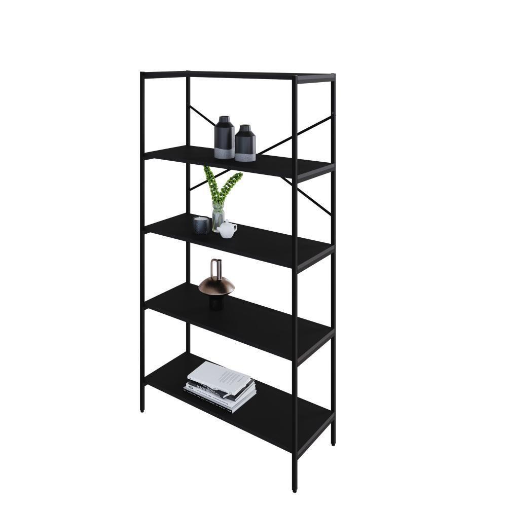 Estante C/05 Prateleiras 152x80x33cm Tub Tueh1585 Preto ônix - Est.preta Preto ônix / Est.preta - 5