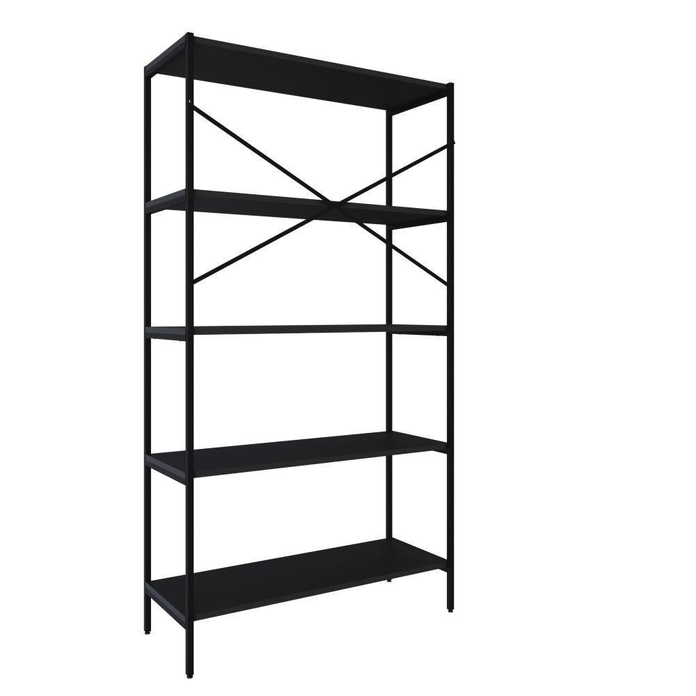 Estante C/05 Prateleiras 152x80x33cm Tub Tueh1585 Preto ônix - Est.preta Preto ônix / Est.preta - 6