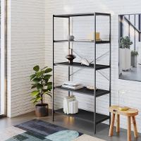 Estante C/05 Prateleiras 152x80x33cm Tub Tueh1585 Preto ônix - Est.preta Preto ônix / Est.preta - 2