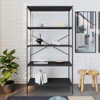 Estante C/05 Prateleiras 152x80x33cm Tub Tueh1585 Preto ônix - Est.preta Preto ônix / Est.preta