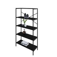 Estante C/05 Prateleiras 152x80x33cm Tub Tueh1585 Preto ônix - Est.preta Preto ônix / Est.preta - 5