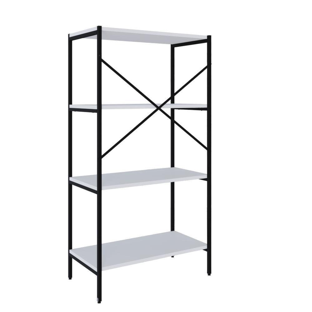 Estante C/04 Prateleiras 118x60x33cm Tub Tueh1164 Branco Chess - Est.preta Branco Chess / Est.preta - 6