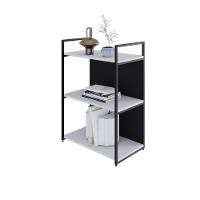 Estante C/03 Prateleiras 84x60x33cm C/fundo Yon Branco Tx/est.preta Branco Tx/est.preta