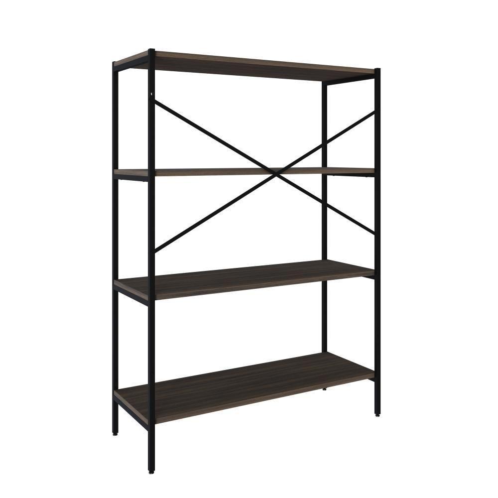 Estante C/04 Prateleiras 118x80x33cm Tub Tueh1184 Nogal - Est.preta Nogal / Est.preta - 6