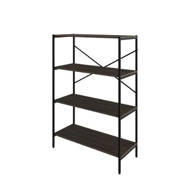 Estante C/04 Prateleiras 118x80x33cm Tub Tueh1184 Nogal - Est.preta Nogal / Est.preta