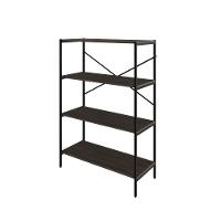 Estante C/04 Prateleiras 118x80x33cm Tub Tueh1184 Nogal - Est.preta Nogal / Est.preta - 1