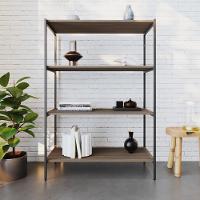 Estante C/04 Prateleiras 118x80x33cm Tub Tueh1184 Nogal - Est.preta Nogal / Est.preta