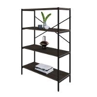 Estante C/04 Prateleiras 118x80x33cm Tub Tueh1184 Nogal - Est.preta Nogal / Est.preta - 5