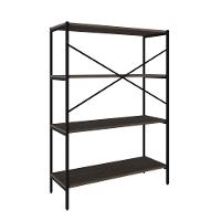 Estante C/04 Prateleiras 118x80x33cm Tub Tueh1184 Nogal - Est.preta Nogal / Est.preta - 6