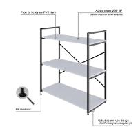 Estante C/03 Prateleiras 84x80x33cm Yon Branco Tx/est.preta Branco Tx/est.preta - 3