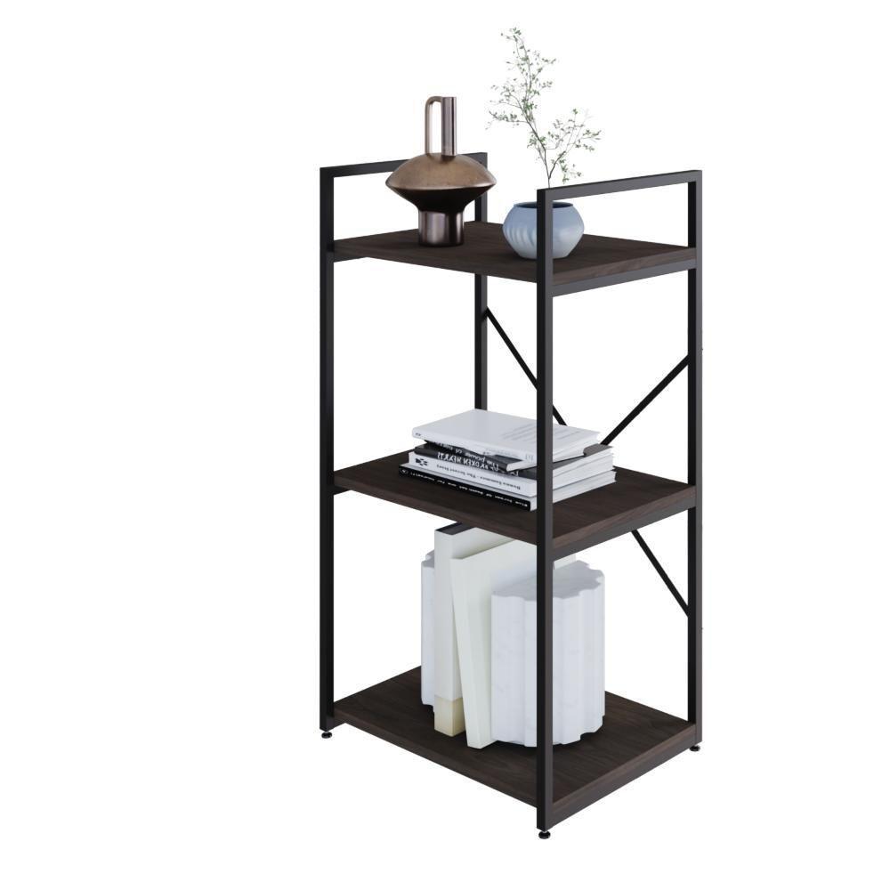 Estante C/03 Prateleiras 84x45x33cm Yon Terracota/est.preta Terracota/est.preta - 4