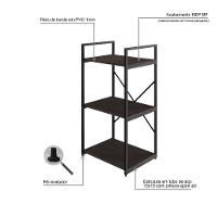 Estante C/03 Prateleiras 84x45x33cm Yon Terracota/est.preta Terracota/est.preta - 3