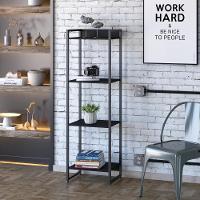 Estante Dynamica 45x30x146cm C/04 Prateleiras Preto ônix / Est.preta Preto ônix / Est.preta - 2