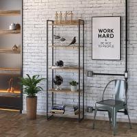 Estante Dynamica 60x30x187cm C/05 Prateleiras Carvalho / Est.preta Carvalho / Est.preta - 3