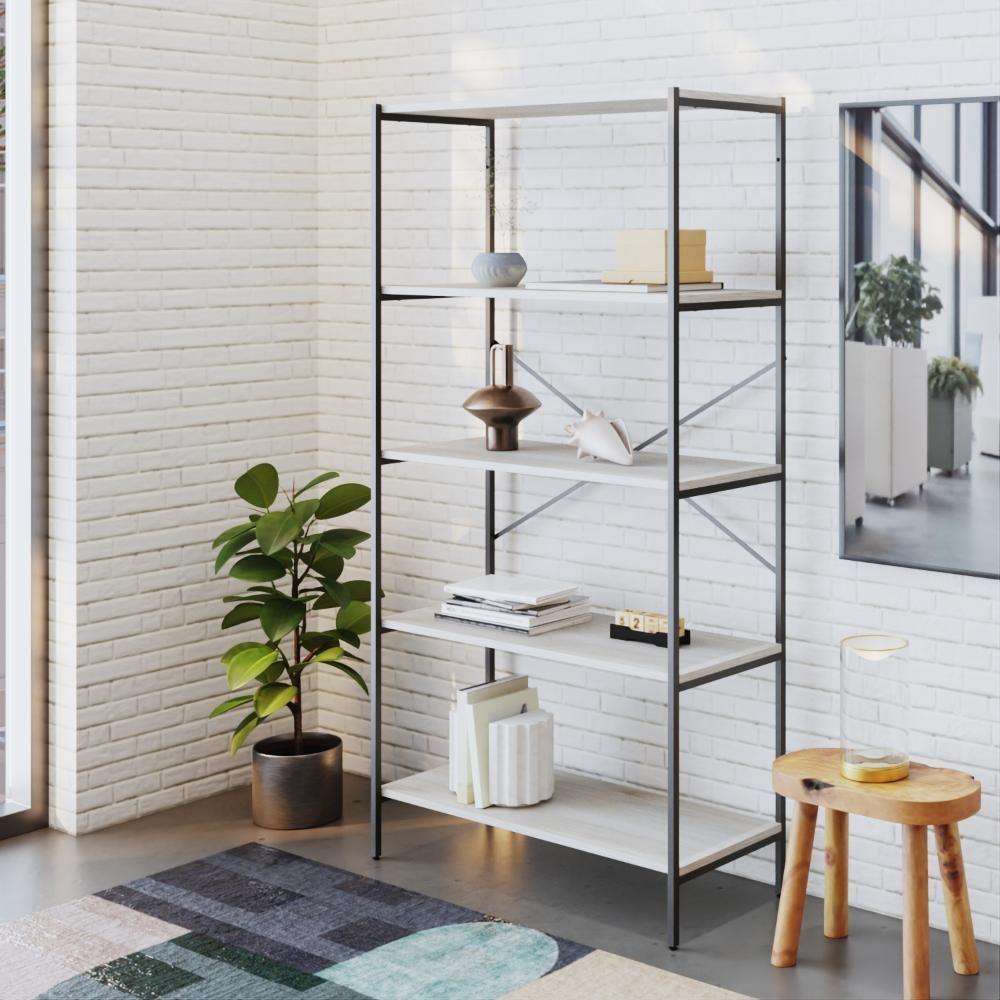 Estante C/05 Prateleiras 152x80x33cm Tub Tueh1585 Snow - Est.preta Snow / Est.preta - 2