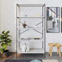 Estante C/05 Prateleiras 152x80x33cm Tub Tueh1585 Snow - Est.preta Snow / Est.preta