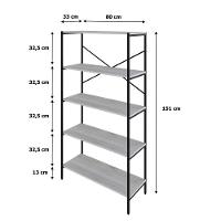 Estante C/05 Prateleiras 152x80x33cm Tub Tueh1585 Snow - Est.preta Snow / Est.preta - 7