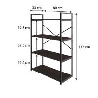 Estante C/04 Prateleiras 118x80x33cm Yon Terracota/est.preta Terracota/est.preta - 5