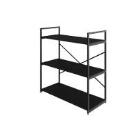 Estante C/03 Prateleiras 84x80x33cm Yon Preto Tx/est.preta Preto Tx/est.preta - 1