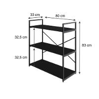 Estante C/03 Prateleiras 84x80x33cm Yon Preto Tx/est.preta Preto Tx/est.preta - 5