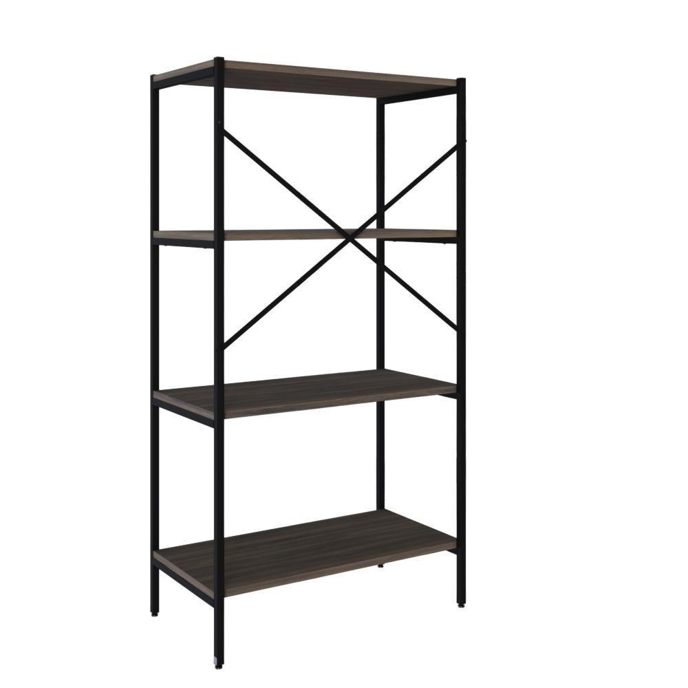 Estante C/04 Prateleiras 118x60x33cm Tub Tueh1164 Nogal - Est.preta Nogal / Est.preta - 6