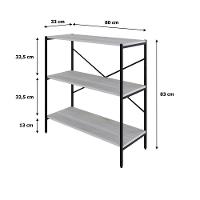 Estante C/03 Prateleiras 84x80x33cm Tub Tueh883 Snow - Est.preta Snow / Est.preta - 7