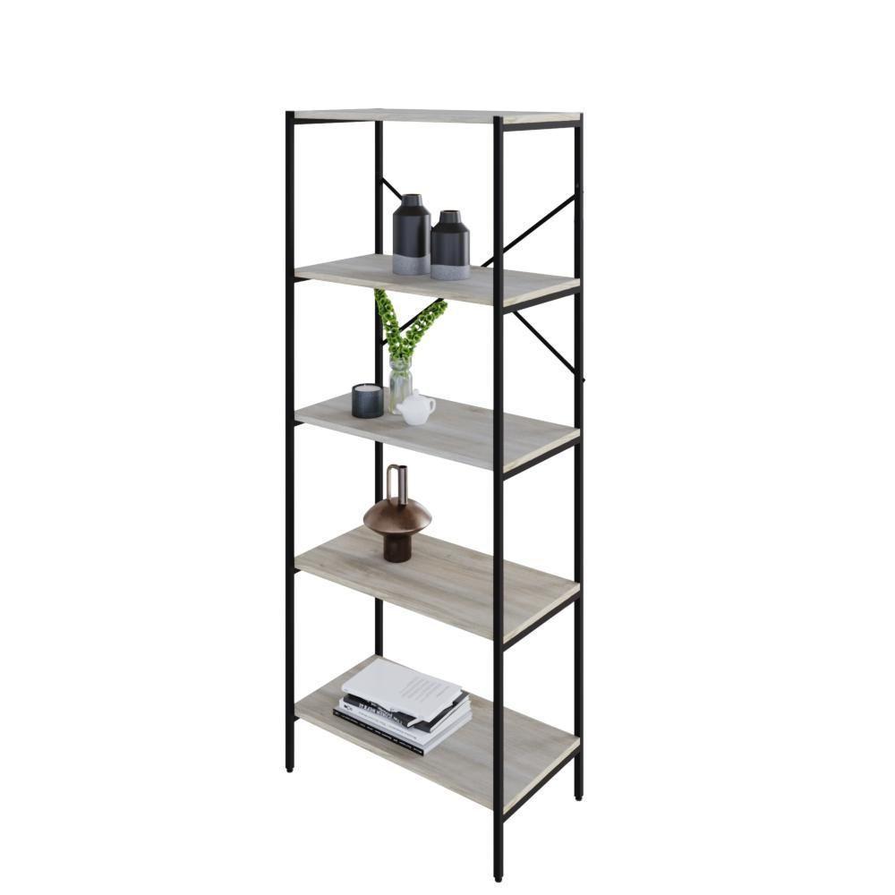 Estante C/05 Prateleiras 152x60x33cm Tub Tueh1565 Snow - Est.preta Snow / Est.preta - 4