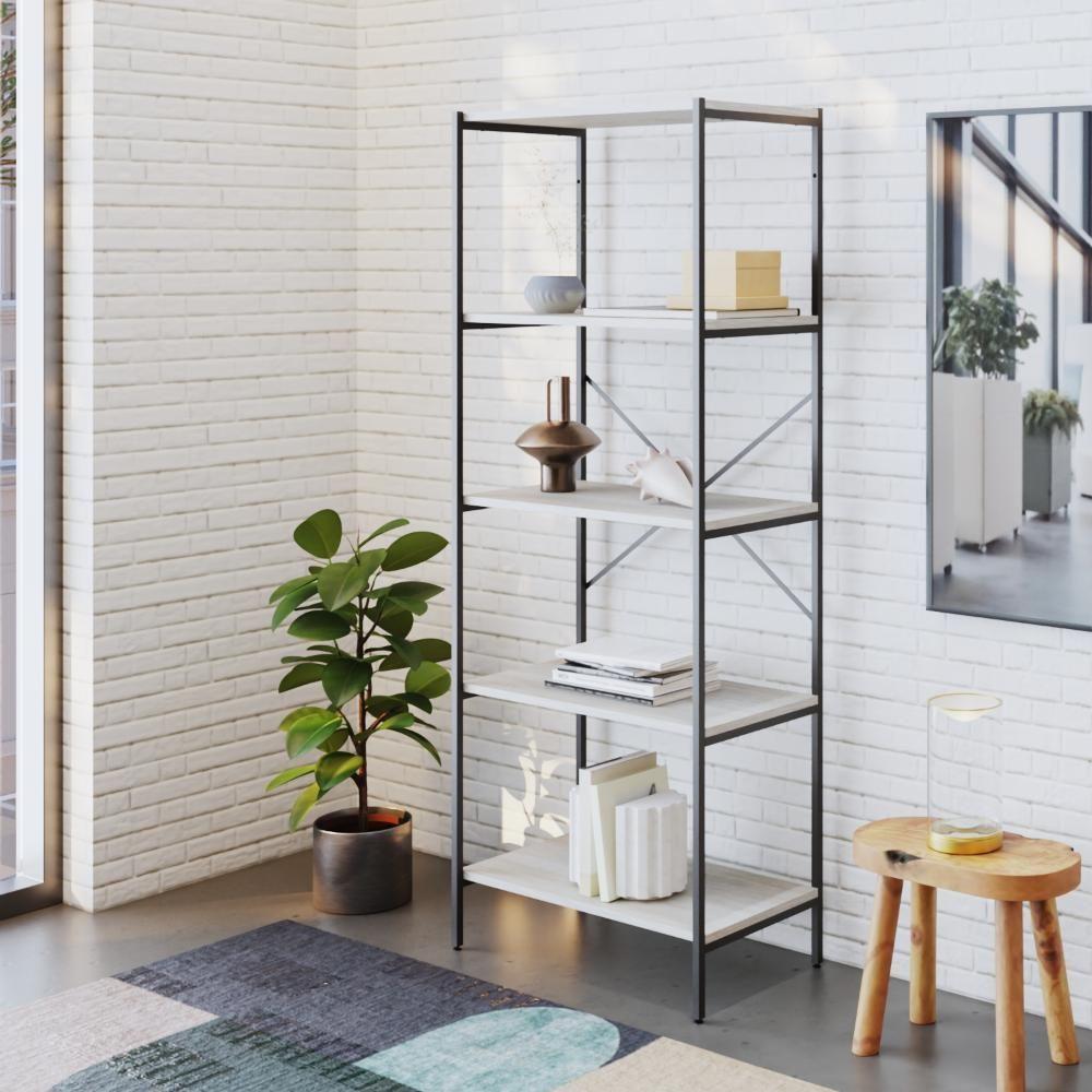 Estante C/05 Prateleiras 152x60x33cm Tub Tueh1565 Snow - Est.preta Snow / Est.preta - 5