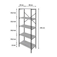 Estante C/05 Prateleiras 152x60x33cm Tub Tueh1565 Snow - Est.preta Snow / Est.preta - 3