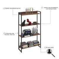 Estante Dynamica 80x30x146cm C/04 Prateleiras Nogal / Est.preta Nogal / Est.preta