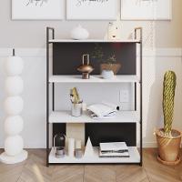 Estante C/04 Prateleiras 118x80x33cm C/fundo Yon Branco Tx/est.preta Branco Tx/est.preta - 2