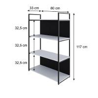 Estante C/04 Prateleiras 118x80x33cm C/fundo Yon Branco Tx/est.preta Branco Tx/est.preta - 5