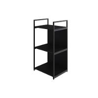 Estante C/03 Prateleiras 84x45x33cm C/fundo Yon Preto Tx/est.preta Preto Tx/est.preta - 1