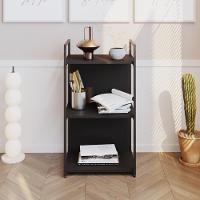 Estante C/03 Prateleiras 84x45x33cm C/fundo Yon Preto Tx/est.preta Preto Tx/est.preta - 2