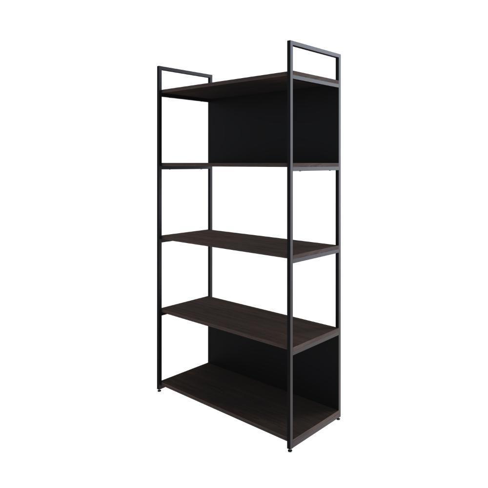 Estante C/05 Prateleiras 152x80x33cm C/fundo Yon Terracota/est.preta Terracota/est.preta - 1