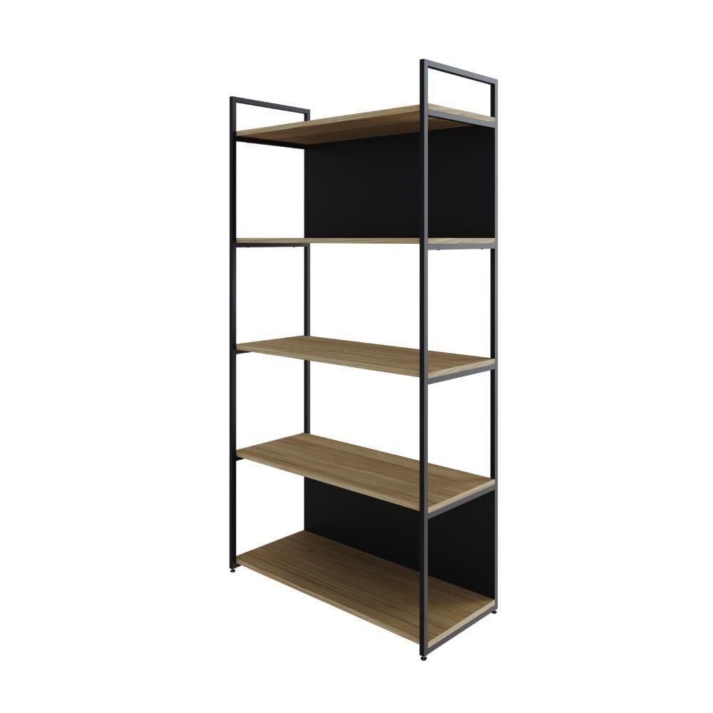 Estante C/05 Prateleiras 152x80x33cm C/fundo Yon Vermont Oak/est.preta Vermont Oak/est.preta - 1