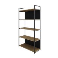 Estante C/05 Prateleiras 152x80x33cm C/fundo Yon Vermont Oak/est.preta Vermont Oak/est.preta - 1