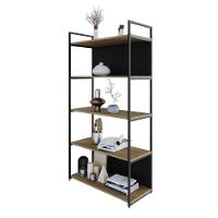 Estante C/05 Prateleiras 152x80x33cm C/fundo Yon Vermont Oak/est.preta Vermont Oak/est.preta