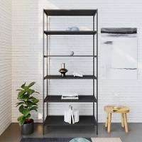 Estante C/06 Prateleiras 186x80x33cm Tub Tueh1886 Preto ônix - Est.preta Preto ônix / Est.preta