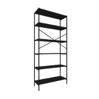 Estante C/06 Prateleiras 186x80x33cm Tub Tueh1886 Preto ônix - Est.preta Preto ônix / Est.preta - 6