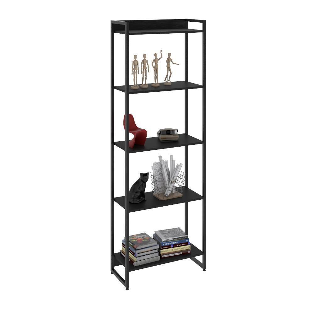 Estante Dynamica 60x30x187cm C/05 Prateleiras Preto ônix / Est.preta Preto ônix / Est.preta - 5
