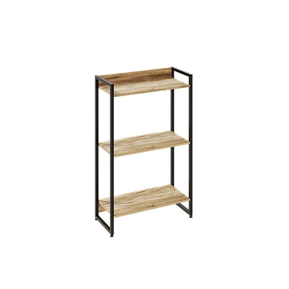 Estante Dynamica 60x30x104cm C/03 Prateleiras Carvalho / Est.preta Carvalho / Est.preta - 1