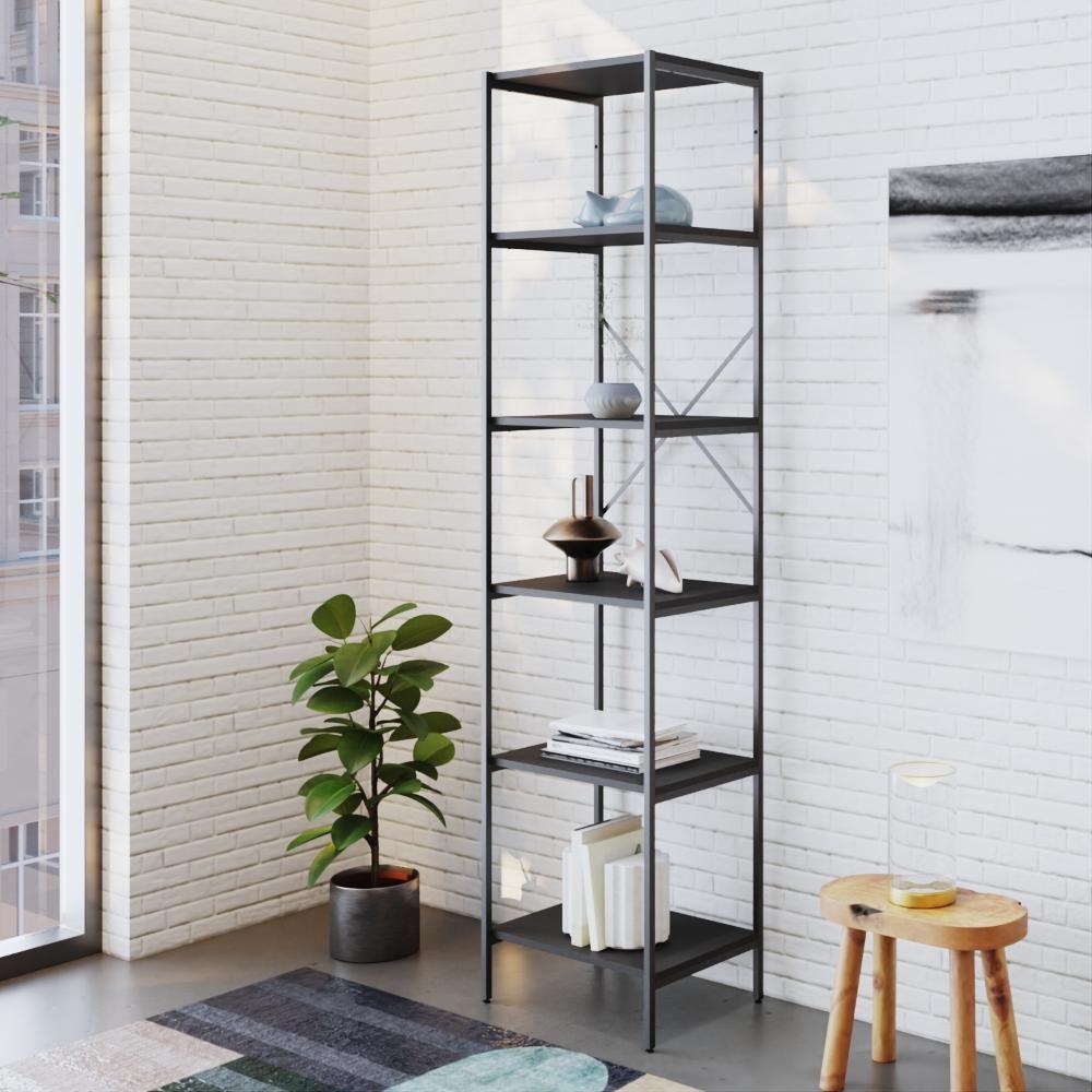 Estante C/06 Prateleiras 186x45x33cm Tub Tueh1846 Preto ônix - Est.preta Preto ônix / Est.preta - 2