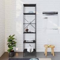 Estante C/06 Prateleiras 186x45x33cm Tub Tueh1846 Preto ônix - Est.preta Preto ônix / Est.preta