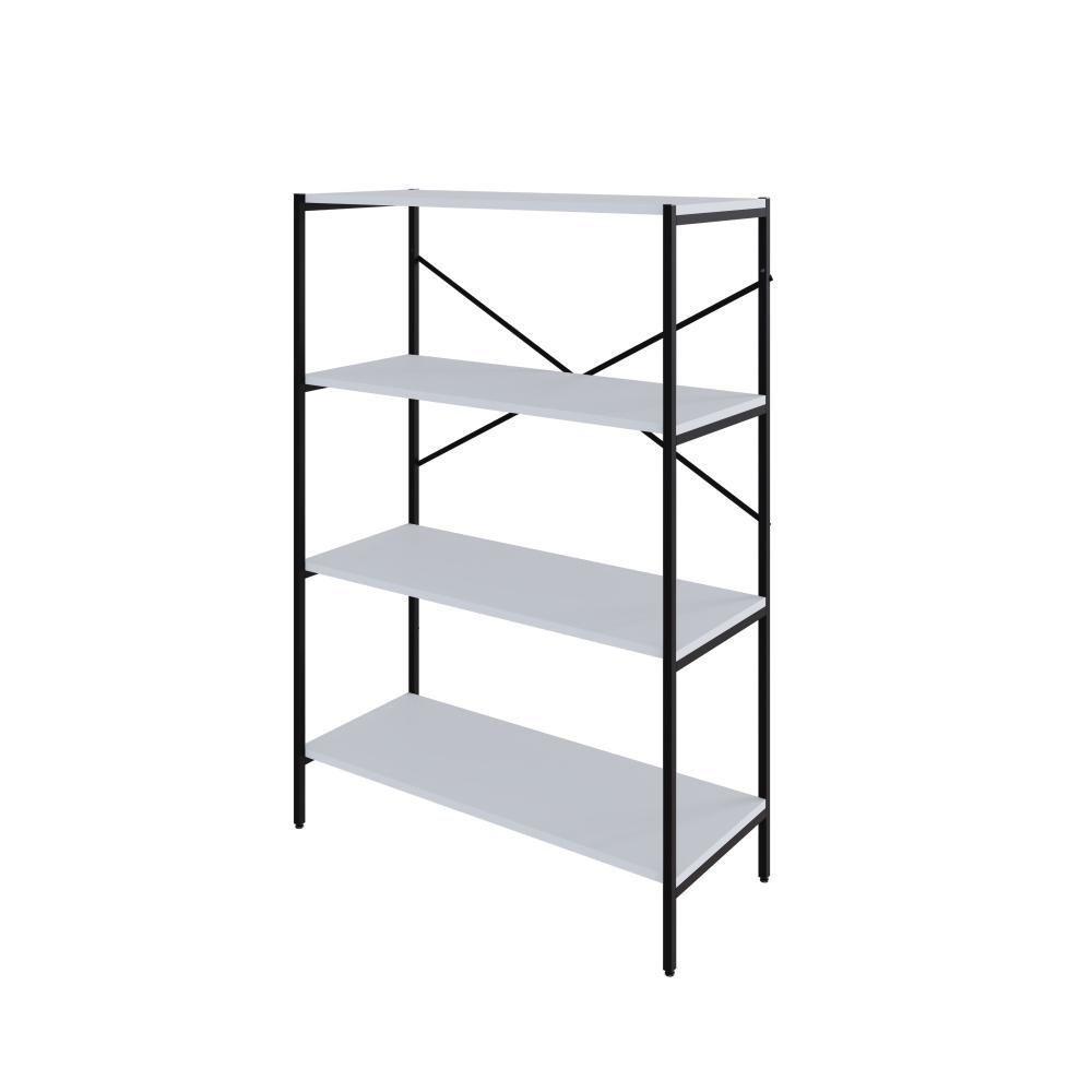 Estante C/04 Prateleiras 118x80x33cm Tub Tueh1184 Branco Chess - Est.preta Branco Chess / Est.preta - 1