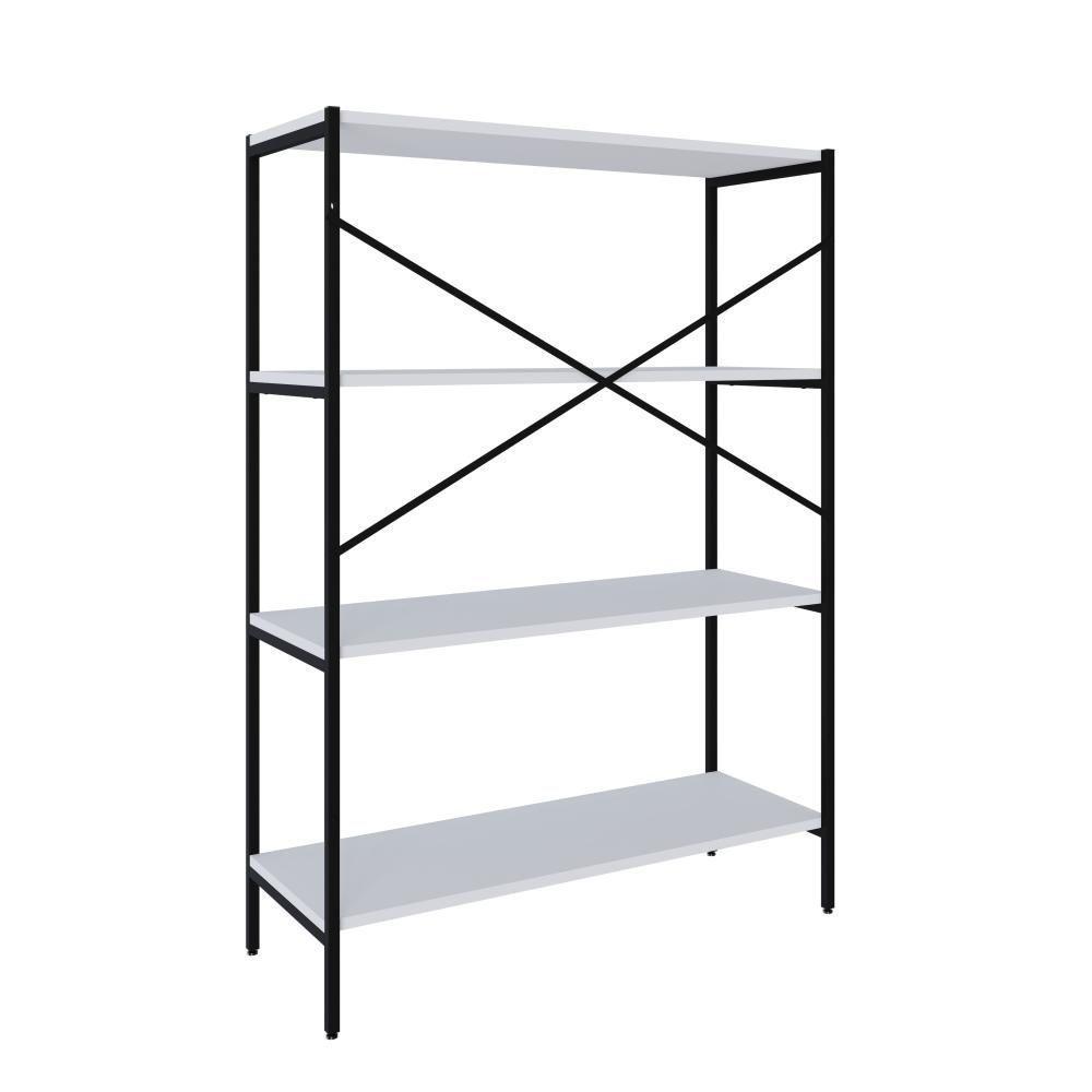 Estante C/04 Prateleiras 118x80x33cm Tub Tueh1184 Branco Chess - Est.preta Branco Chess / Est.preta - 6