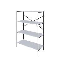 Estante C/04 Prateleiras 118x80x33cm Tub Tueh1184 Branco Chess - Est.preta Branco Chess / Est.preta - 1