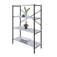 Estante C/04 Prateleiras 118x80x33cm Tub Tueh1184 Branco Chess - Est.preta Branco Chess / Est.preta - 5