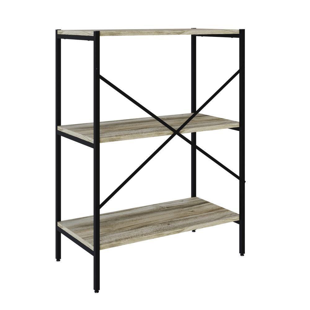 Estante C/03 Prateleiras 84x60x33cm Tub Tueh863 Carvalho - Est.preta Carvalho / Est.preta - 6