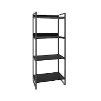 Estante Kuadra 60x40x146cm C/04 Prateleiras Preto ônix / Est.preta Preto ônix / Est.preta - 1